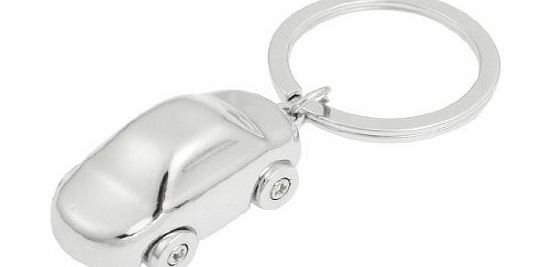 Silver Tone Metal Car Pendant Split Ring Keyring Key Chain