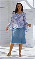 Womens Patchwork Denim Skirt