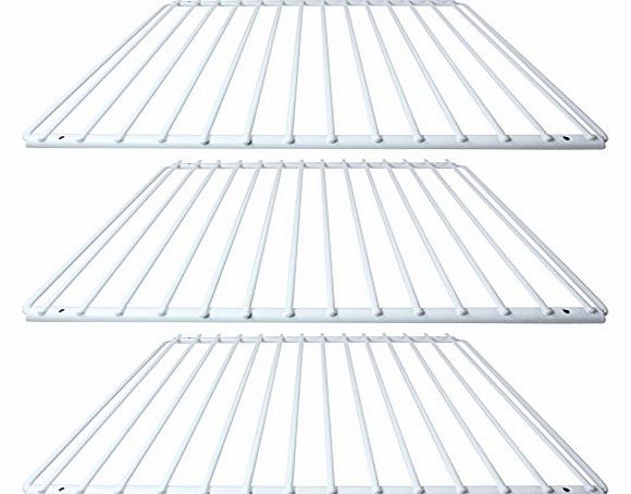 Plastic Coated Shelf Rack for Beko Fridge Freezers (White, Pack of 3)