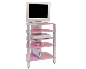 Spark glass pink AV stand