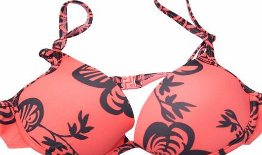 Speedo Clearance Speedo Ladies/Womens Patterned Swim Wear Bikini Top (GB 34inch (85cm) C Cup) (Orange/Black)