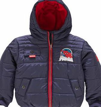 Spider-Man Boys Navy Puffer Coat - 7-8 Years