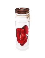 Spigarelli Poppy Ceramic Spaghetti Holder w/ Wooden Lid