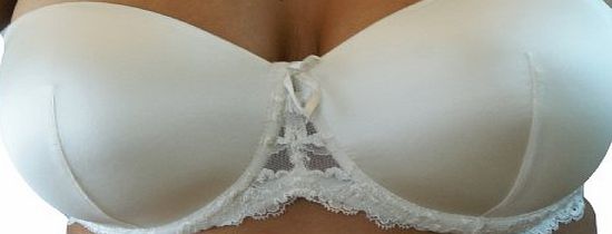 Splendour Hestia Silk Mix Strapless Ivory Bra 38E