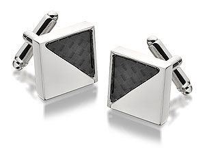 Carbon Fibre Swivel Cufflinks - 015307