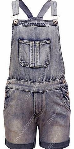 NEW DUNGAREES DENIM SHORTS GIRLS AGE 7 - 13 Year (Age 7-8)