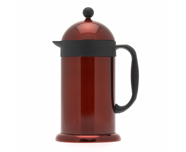 Steel Cafetiere Metallic Red