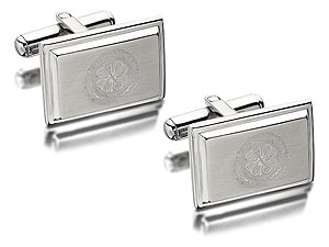 Stainless Steel Celtic FC Crest Swivel Cufflinks