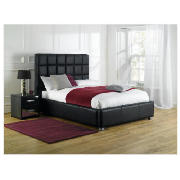 King Leather Bedstead, Black And Rest