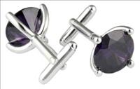 Stanislav Reymer Black Round Crystal Cufflinks by Mousie Bean