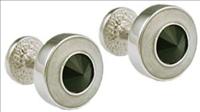 Stanislav Reymer Round Pearl / Jet Cufflinks by Mousie Bean