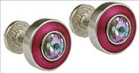 Stanislav Reymer Round Pink / Violet Cufflinks by Mousie Bean