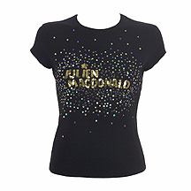 Black sequin logo t shirt