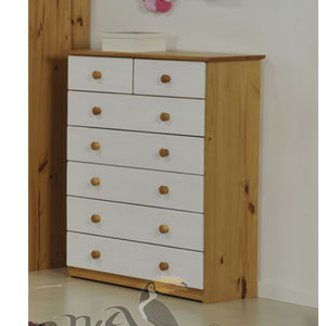 , Verona, 5+2 Drawer Chest - White