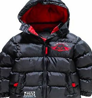 Star Wars Boys Black Puffer Coat - 5-6 Years