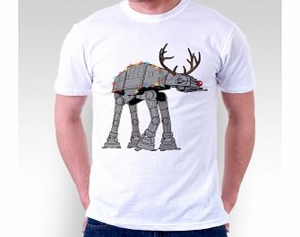 Wars Christmas Walker White T-Shirt Large