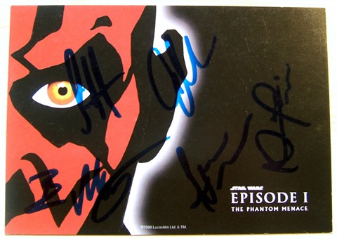 STAR WARS EPISODE I 6 x 4 INCH POSTCARD SIGNED