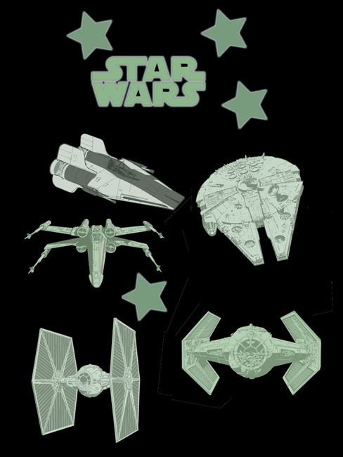 Star Wars Glow In The Dark Shapes 24 piece