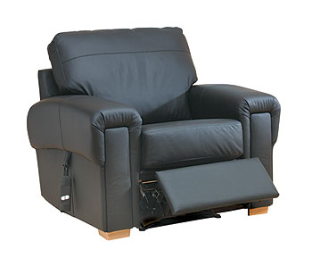 Steinhoff UK Furniture Ltd Baltimore Leather Recliner in Napetta Black - Fast Delivery