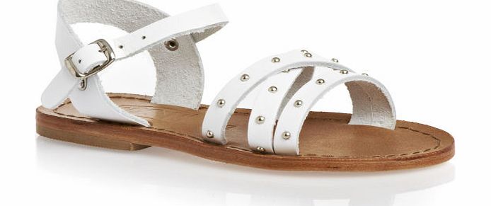 Step2wo Girls Step2wo Bardot Sandals - White Leather