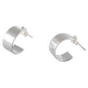 Sterling Silver Band Half Hoops