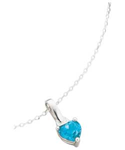 sterling Silver Blue Topaz November Birthstone Pendant