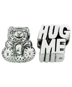 Silver Childs Bear and Hug Me Charms