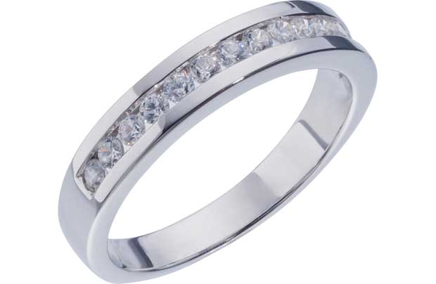 Silver Cubic Zirconia Eternity Ring