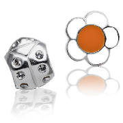 Silver Flower & Ladybug Charm 2 Pack