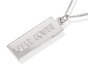 Silver Manchester United Ingot Pendant