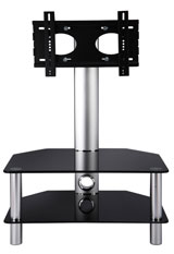 STUK 2052 - Black Glass LCD and Plasma TV Stand