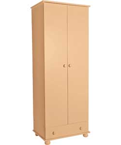 2 Door 1 Drawer Wardrobe - Pine Effect