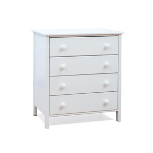 , Stompa, Classic Kids, White 4 Drawer Chest