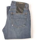 Mens Denims Blue Worn Effect Button Fly Jeans - 30 Leg