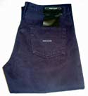 Mens Denims Navy Button Fly Jeans - 34 Leg