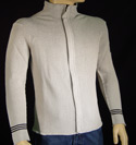 Stone Island Mens Light Grey Full Zip High Neck Cotton Sweater