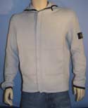 Stone Island Mens Light Grey Full Zip Hooded Knitted Sweater