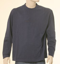 Stone Island Mens Navy with Large Logo Round Neck Long Sleeve Cotton T-Shirt