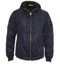 Navy Membrane Jacket With Hood