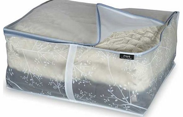 Storeasy White Leaf Peva 2 Piece Blanket Storage Set -