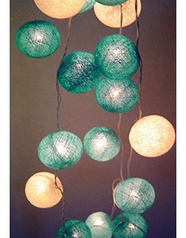 Blue Moons Cotton Ball Fairy Light String