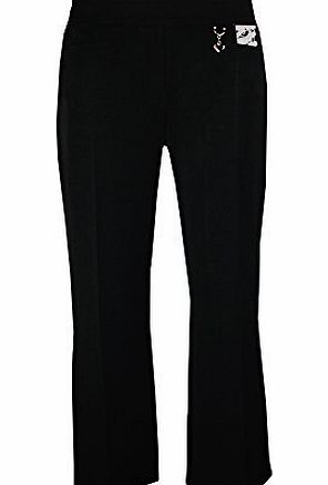 Strech Girls Trousers Heart Stretch Black 12/13 Yrs