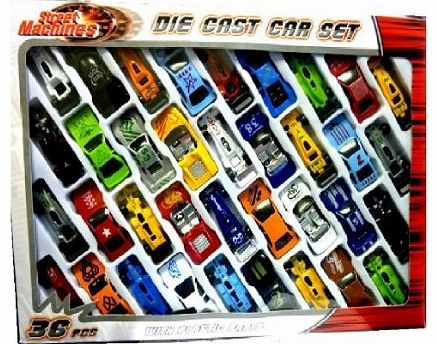 Street Machines 36 PC DIE CAST CAR MODEL SET F1 CONVERTIBLE RACING CARS KIDS TOY PLAY SET 015930