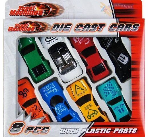 Street Machines 8 Pcs Die Cast Racing Car Vehicle Play Set Cars Kids Boys Toy