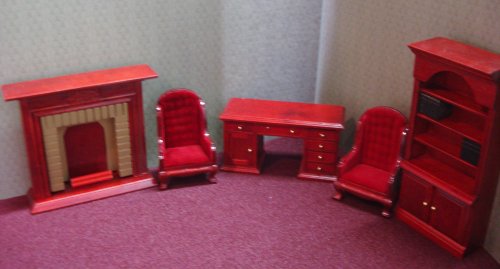 Streets Ahead Dolls House Office Mahogany Furniture