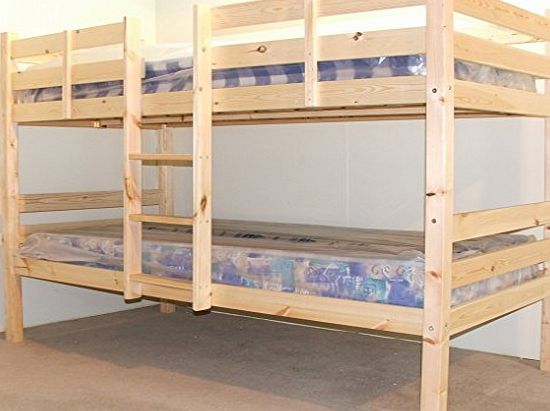 Adult Bunkbed - 3ft Single Bunk Bed - VERY STRONG BUNK! - Contract Use - has TWO centre rails for added support, heavy duty use