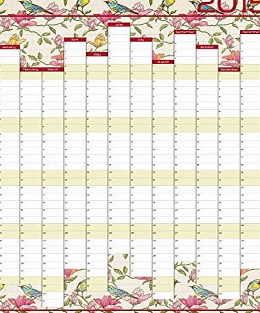 Studio Henki A2 Year Wall Planner 2015 - Vintage Birds