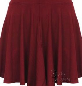 Style Divaa AD59_ GK PLAIN JERSEY ELASTICATED MINI SKATER SKIRT