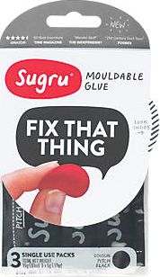 Sugru, 1228[^]1916H Mouldable Glue Black 3 Pack 1916H