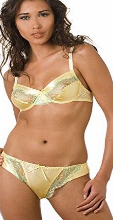 Sulis Silks Giselle lemon silk Underwired bra 34A